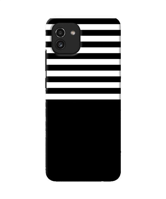 Black and white print Samsung A03 Back Cover