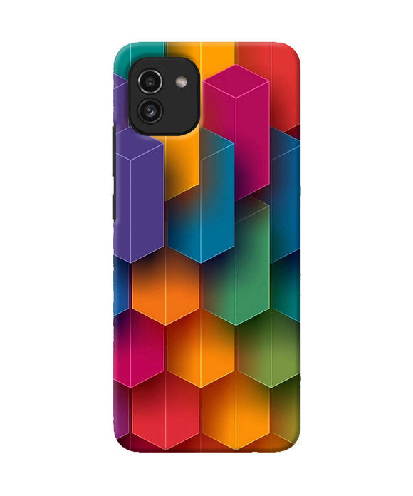 Abstract rectangle print Samsung A03 Back Cover