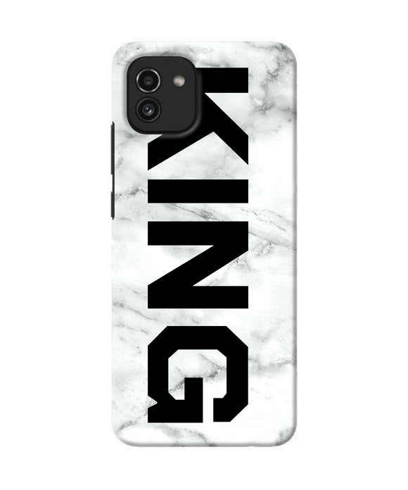 King marble text Samsung A03 Back Cover