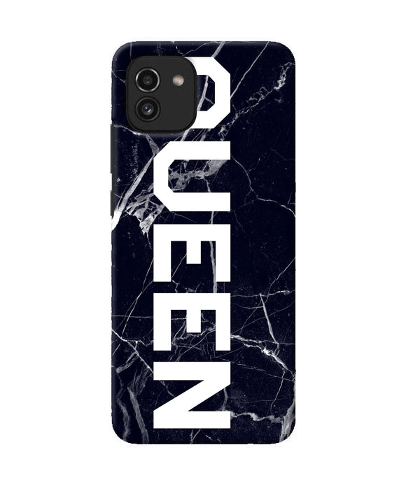 Queen marble text Samsung A03 Back Cover