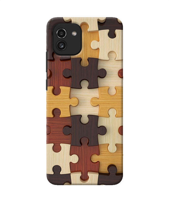Wooden puzzle Samsung A03 Back Cover