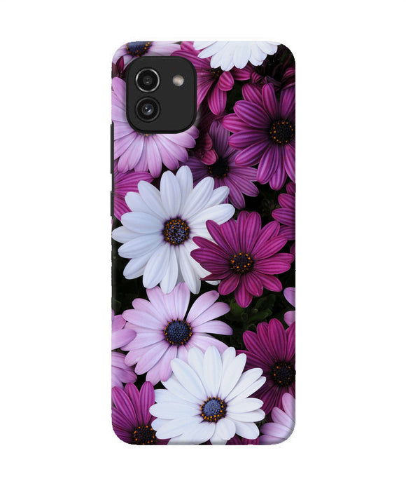 White violet flowers Samsung A03 Back Cover