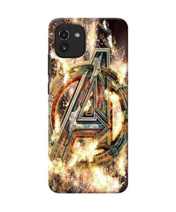 Avengers burning logo Samsung A03 Back Cover