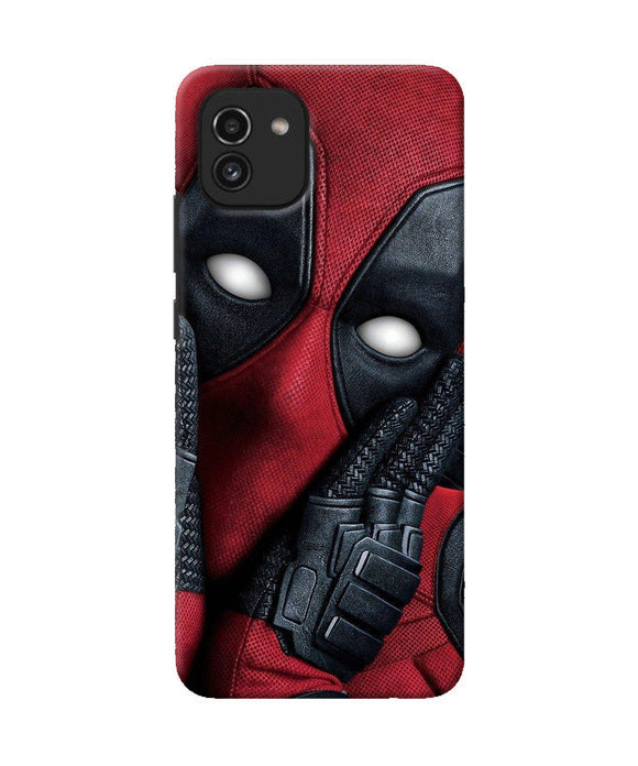 Thinking deadpool Samsung A03 Back Cover