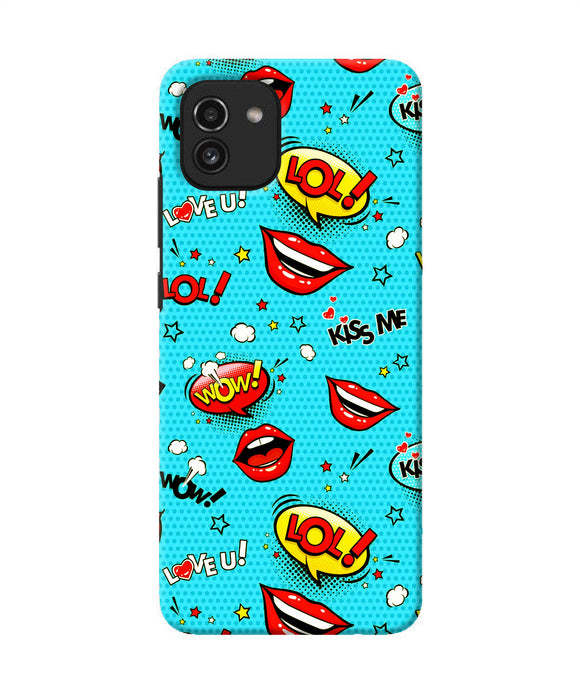 Lol lips print Samsung A03 Back Cover