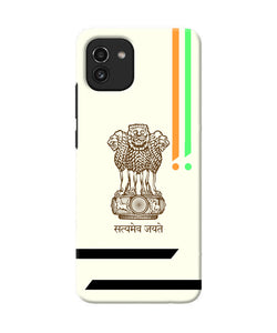 Satyamev jayate brown logo Samsung A03 Back Cover