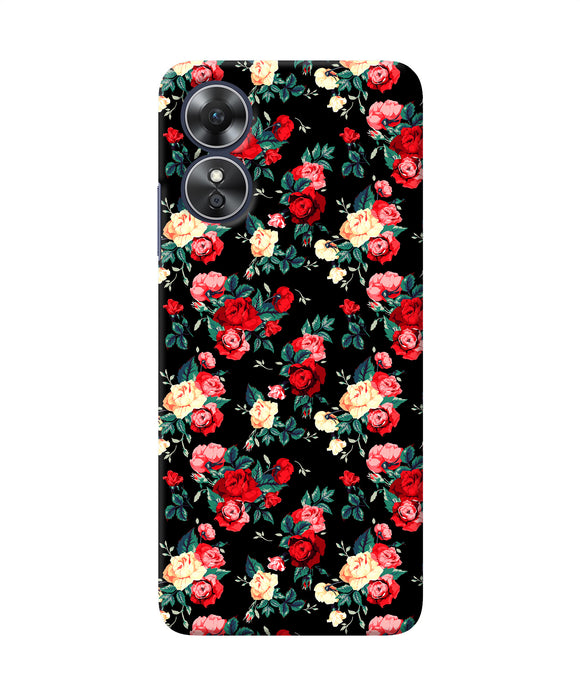 Rose Pattern Oppo A17 Back Cover