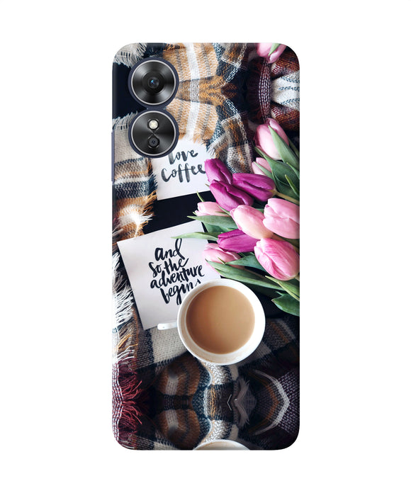 Love Coffee Quotes Oppo A17 Back Cover