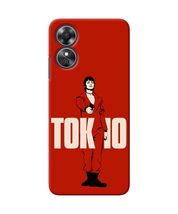 Money Heist Tokyo With Gun Oppo A17 Back Cover