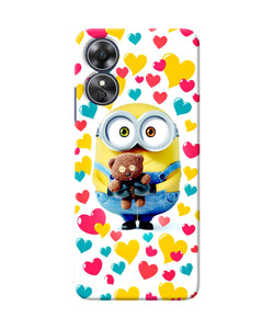 Minion teddy hearts Oppo A17 Back Cover