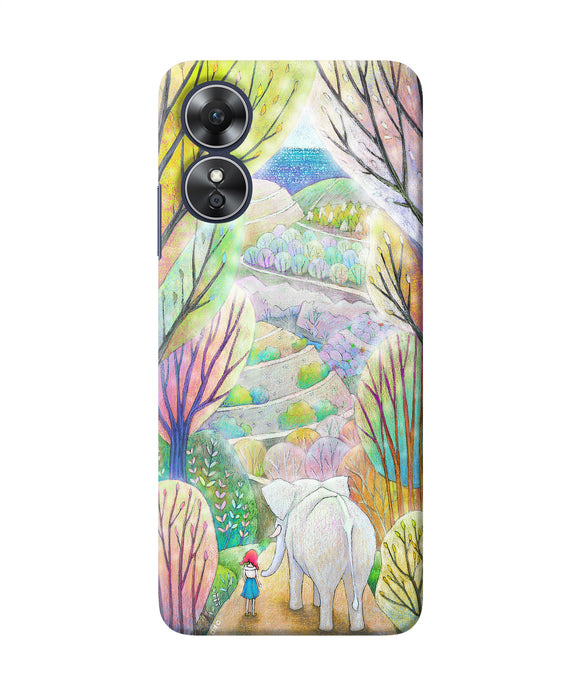 Natual elephant girl Oppo A17 Back Cover