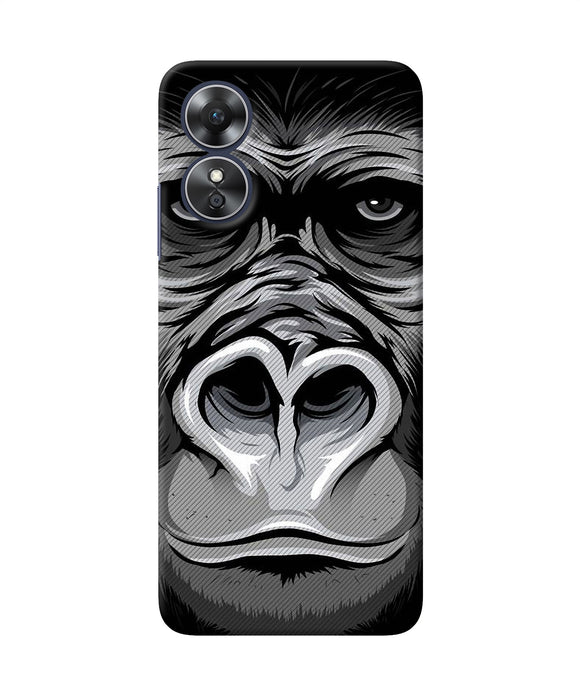 Black chimpanzee Oppo A17 Back Cover