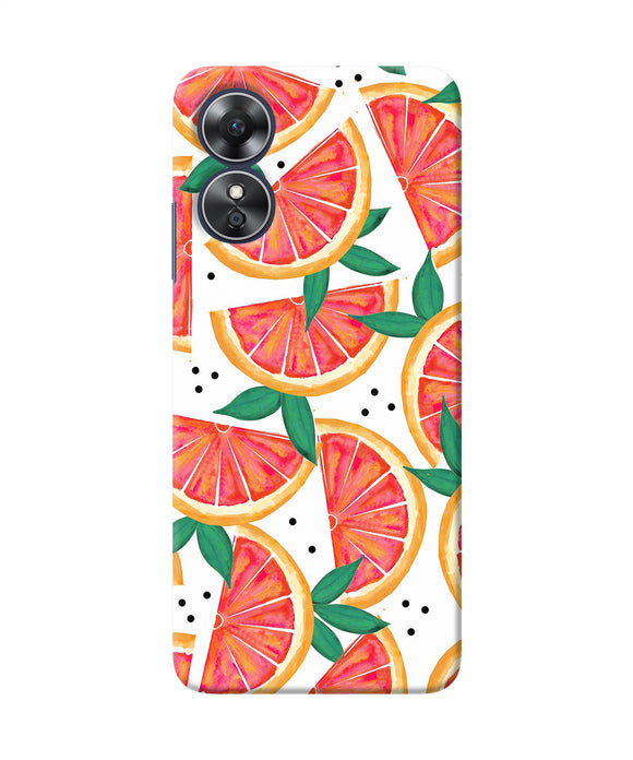 Abstract orange print Oppo A17 Back Cover