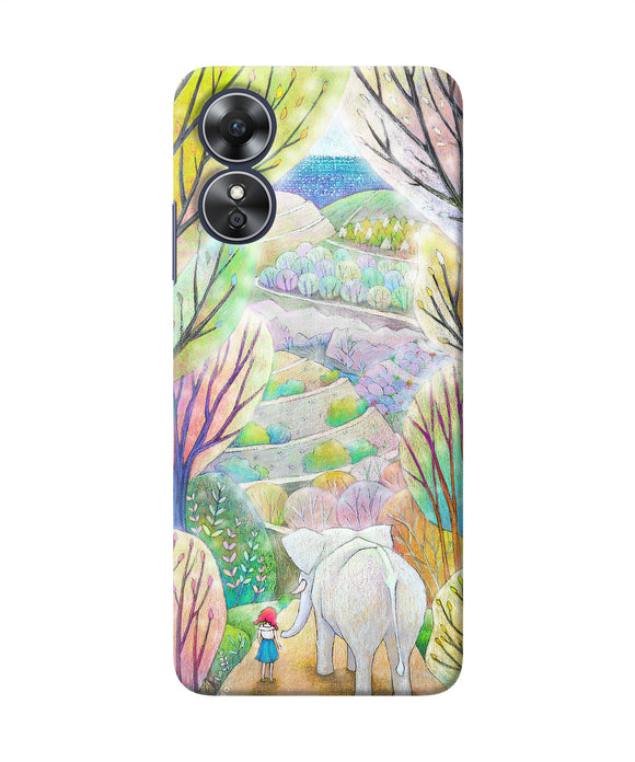 Natual elephant girl Oppo A17 Back Cover