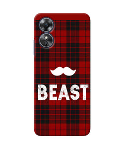 Beast red square Oppo A17 Back Cover