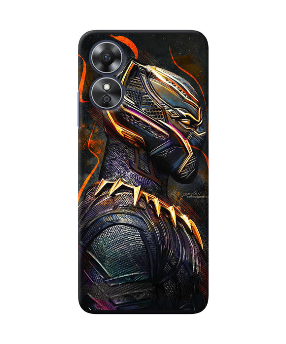 Black panther side face Oppo A17 Back Cover