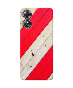 Abstract red brown wooden Oppo A17 Back Cover