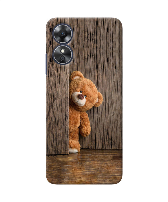 Teddy wooden Oppo A17 Back Cover