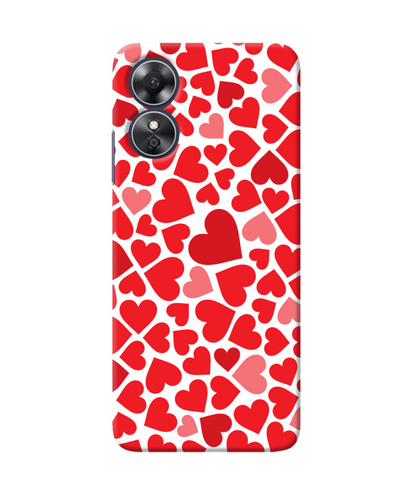 Red heart canvas print Oppo A17 Back Cover