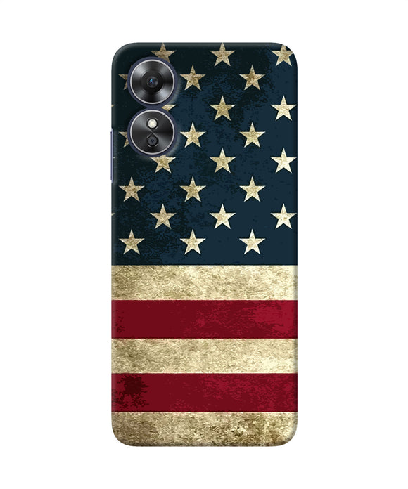 Vintage US flag Oppo A17 Back Cover