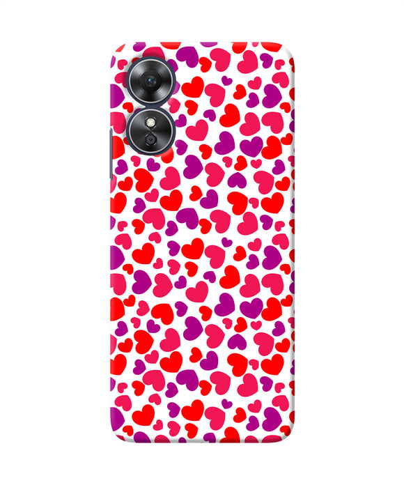 Red heart canvas print Oppo A17 Back Cover