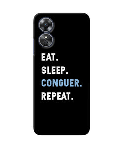 Eat sleep quote Oppo A17 Back Cover