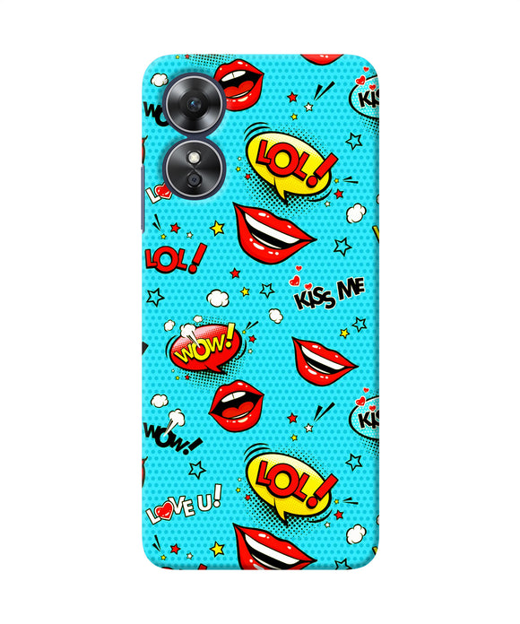 Lol lips print Oppo A17 Back Cover