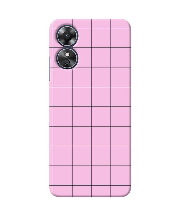 Pink square print Oppo A17 Back Cover
