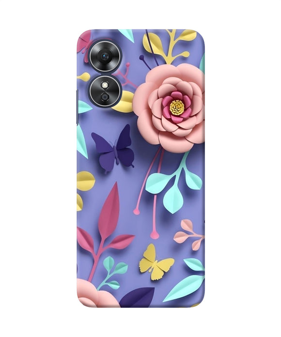 Flower canvas Oppo A17 Back Cover