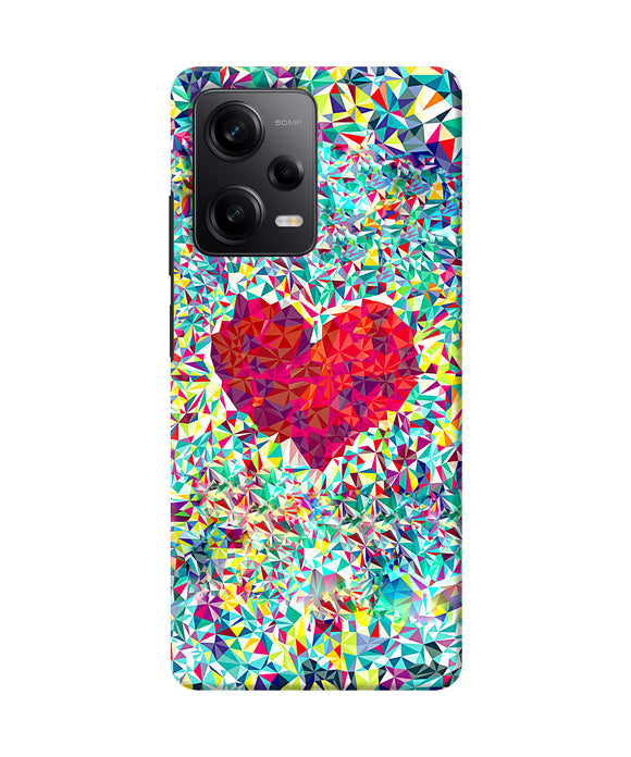 Red heart print Poco X5 5G Back Cover