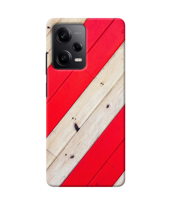 Abstract red brown wooden Poco X5 5G Back Cover