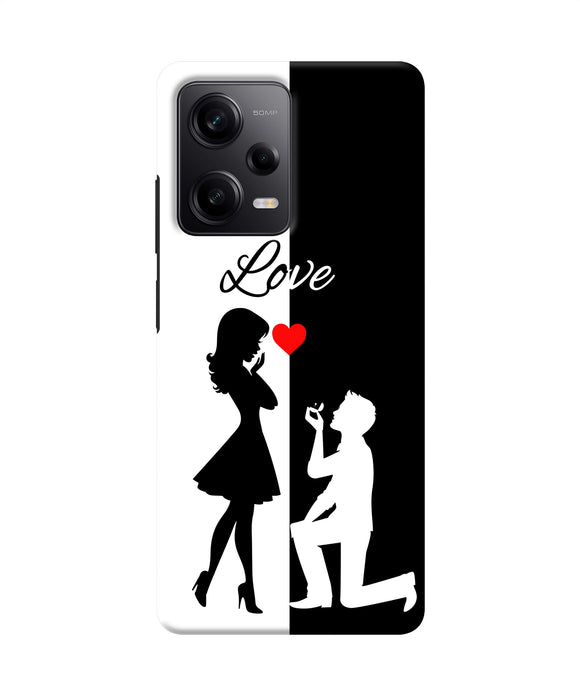 Love propose black and white Poco X5 5G Back Cover