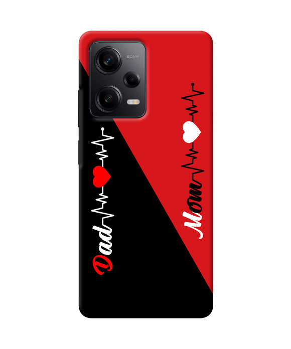 Mom dad heart line Poco X5 5G Back Cover