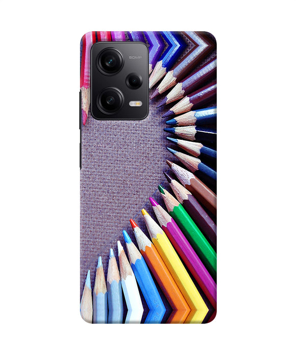 Color pencil half heart Poco X5 5G Back Cover