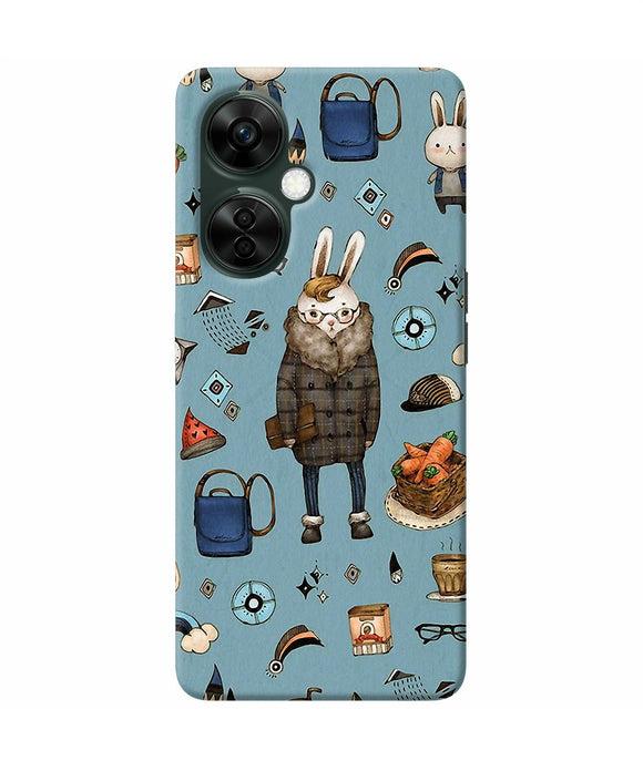 Canvas rabbit print OnePlus Nord CE 3 Lite 5G Back Cover