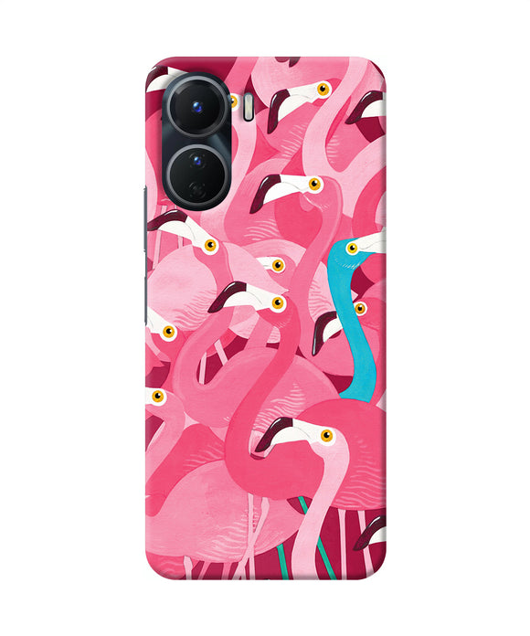 Abstract sheer bird pink print Vivo Y56 5G Back Cover