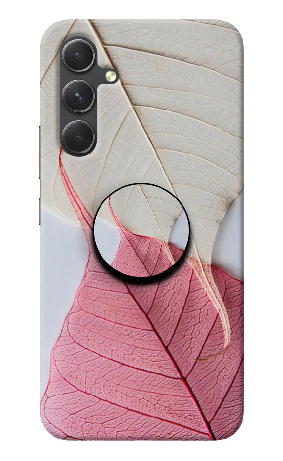 White Pink Leaf Samsung A54 5G Pop Case