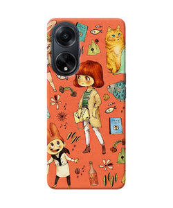 Canvas little girl print Oppo F23 Back Cover