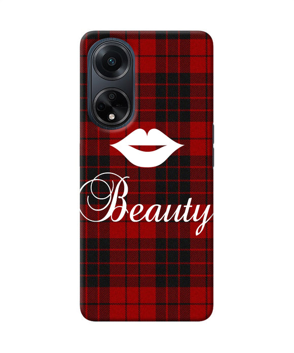 Beauty red square Oppo F23 Back Cover