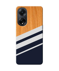 Black and white wooden Oppo F23 Back Cover