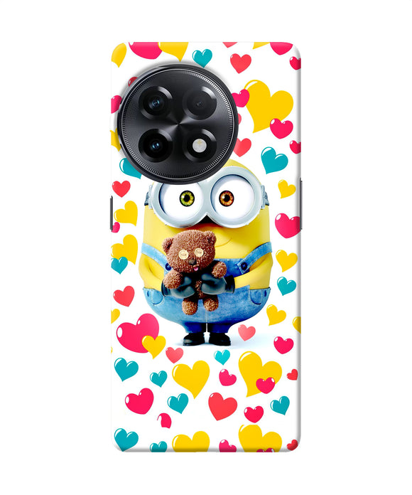 Minion teddy hearts OnePlus 11R Back Cover
