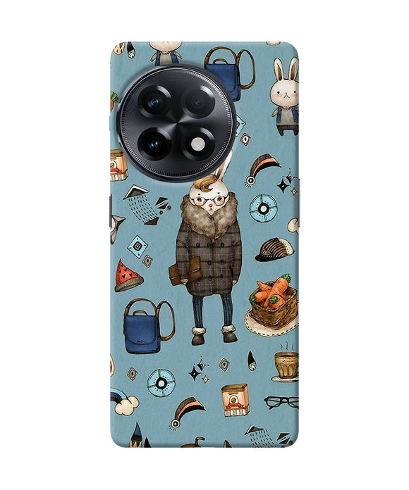 Canvas rabbit print OnePlus 11R Back Cover