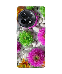 Natural flower stones OnePlus 11R Back Cover