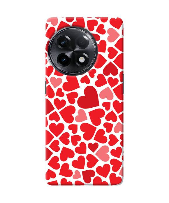 Red heart canvas print OnePlus 11R Back Cover