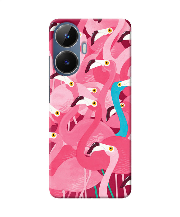 Abstract sheer bird pink print Realme C55/N55 Back Cover