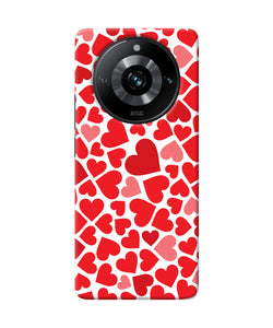 Red heart canvas print Realme 11 Pro/Pro+ 5G Back Cover