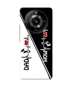 Mom dad heart line black and white Realme 11 Pro/Pro+ 5G Back Cover