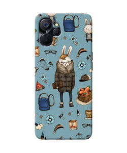 Canvas rabbit print Realme 9i 5G Back Cover