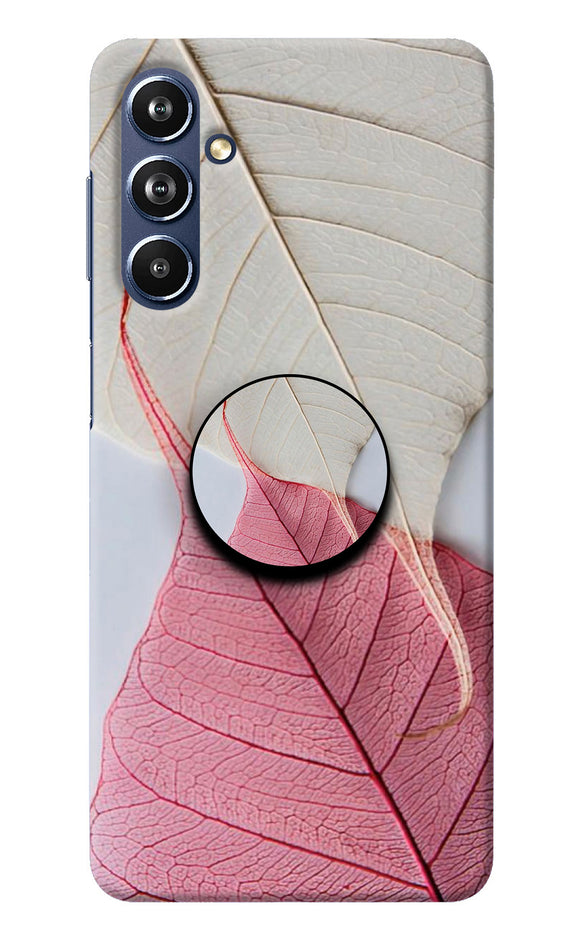White Pink Leaf Samsung F54 5G Pop Case