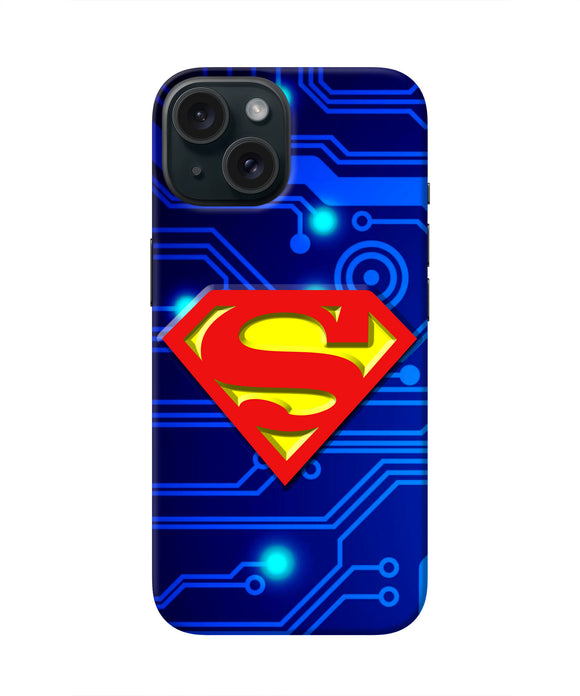 Superman Abstract iPhone 15 Real 4D Back Cover